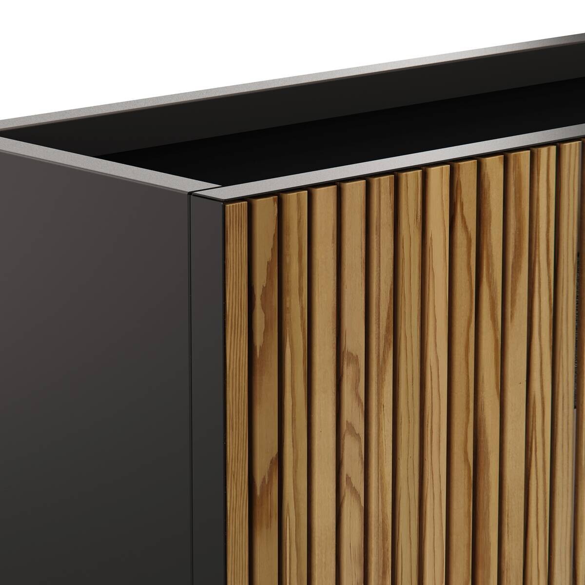 Herstera Garden Pflanzkübel Deco Planter schwarz Holz B/H/L: ca. 120x80x40 cm