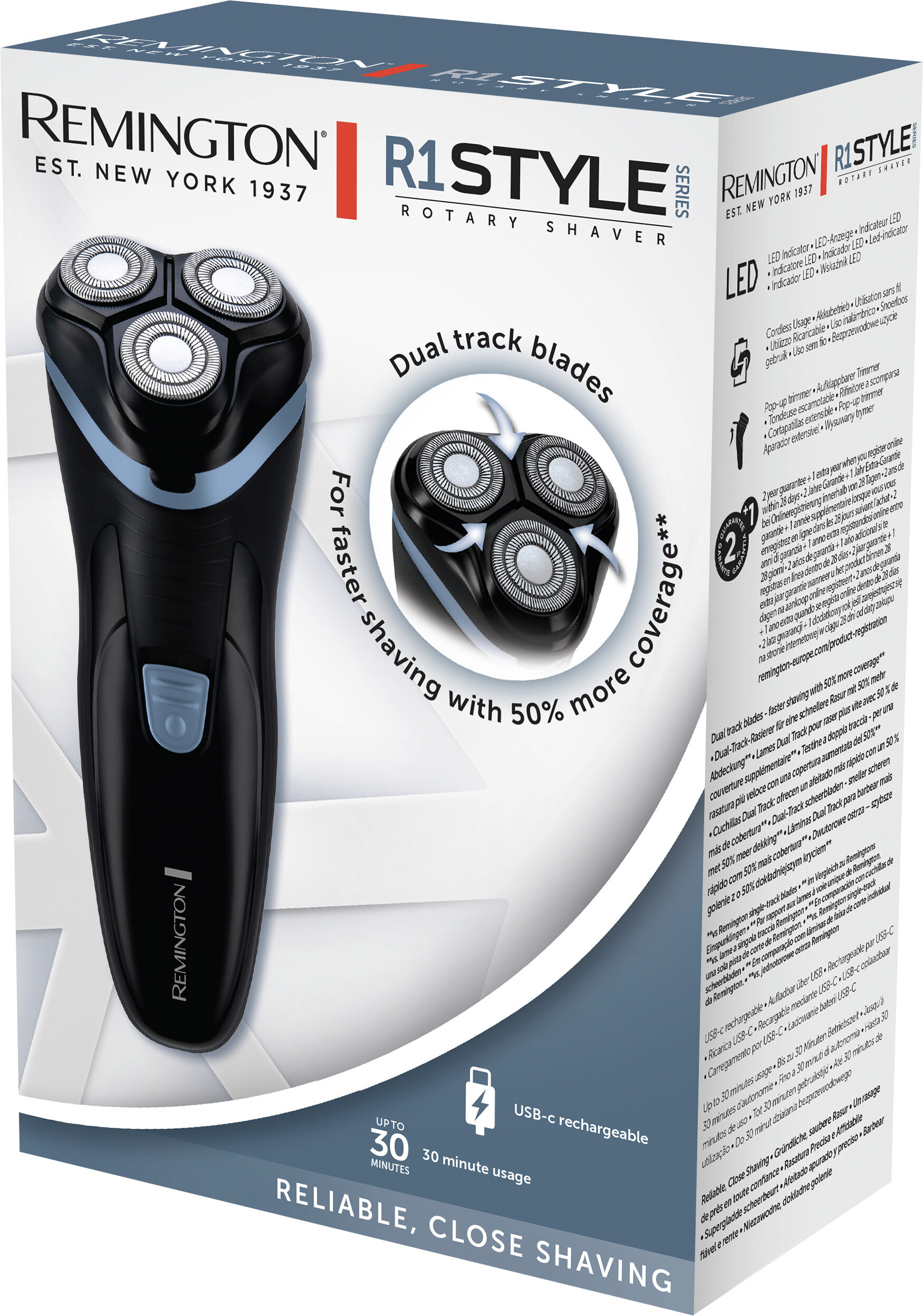 REMINGTON Herrenrasierer schwarz blau Kunststoff B/H/L: ca. 12,5x18,2x6,5 cm