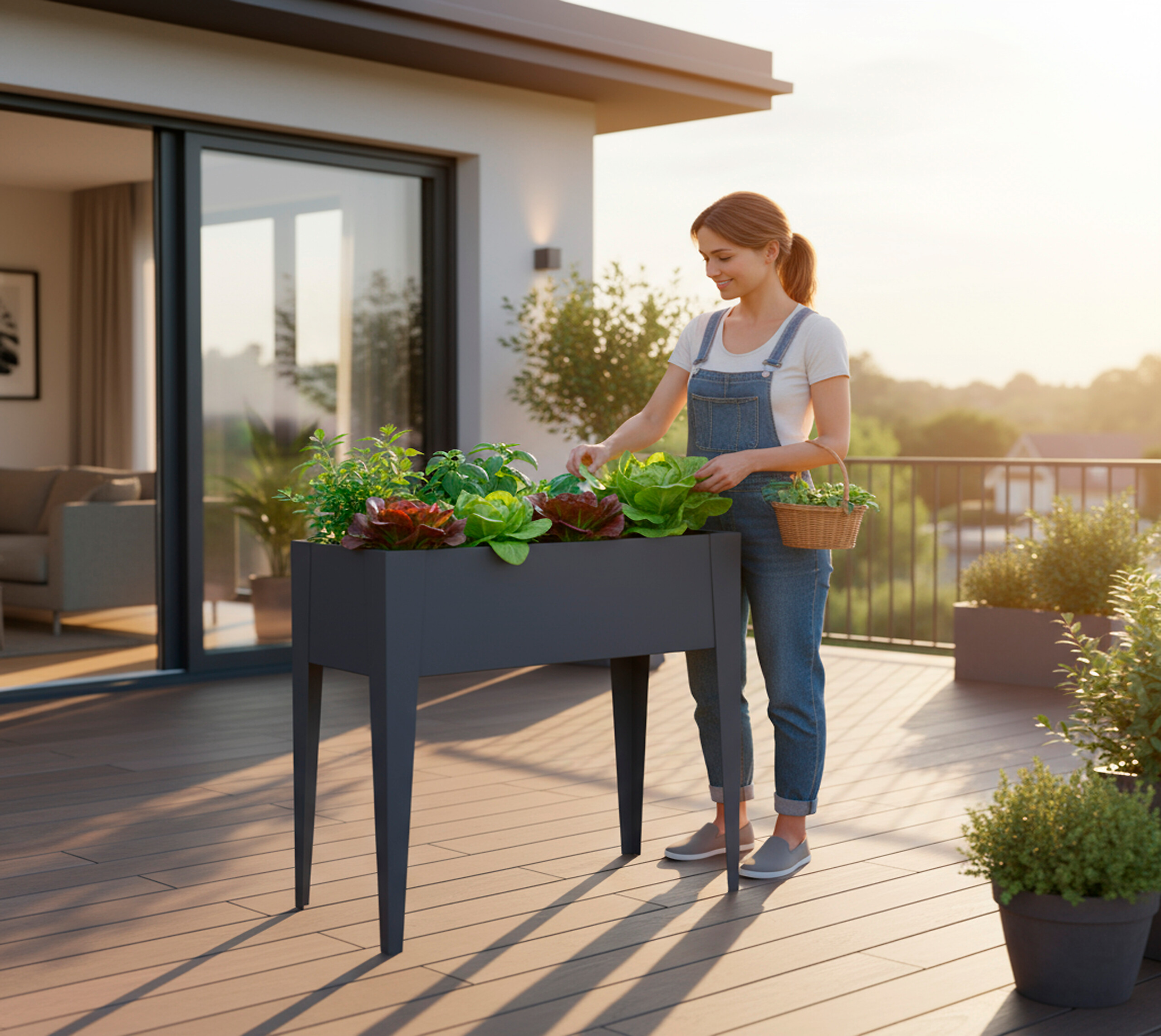 Westmann Hochbeet Vedura anthrazit Stahl B/H/L: ca. 74x80x40 cm