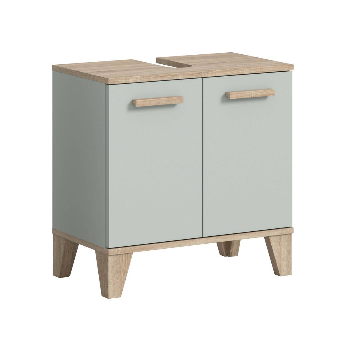 Waschbeckenunterschrank STAR hellgrün Eiche hell Nachbildung B/H/T: ca. 60x61x34 cm