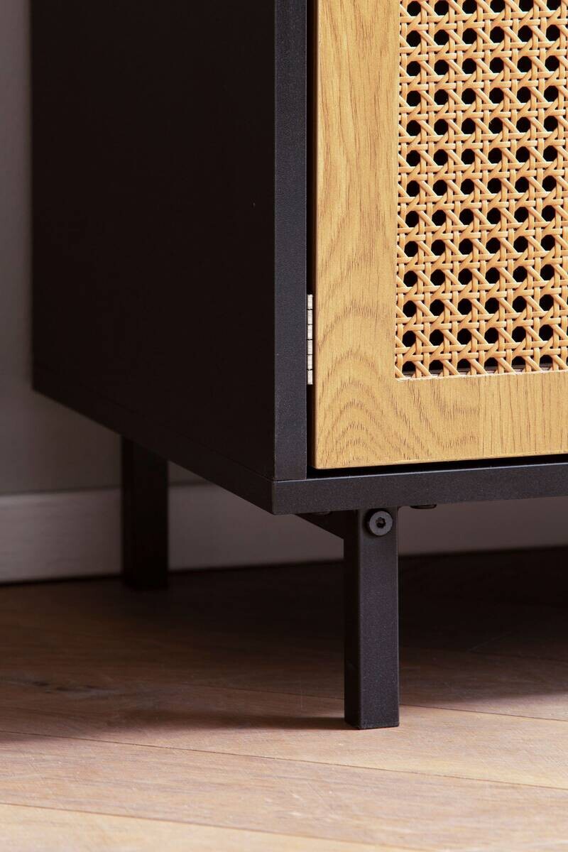 Sideboard schwarz Eiche Optik B/H/T: ca. 80x86,5x40 cm