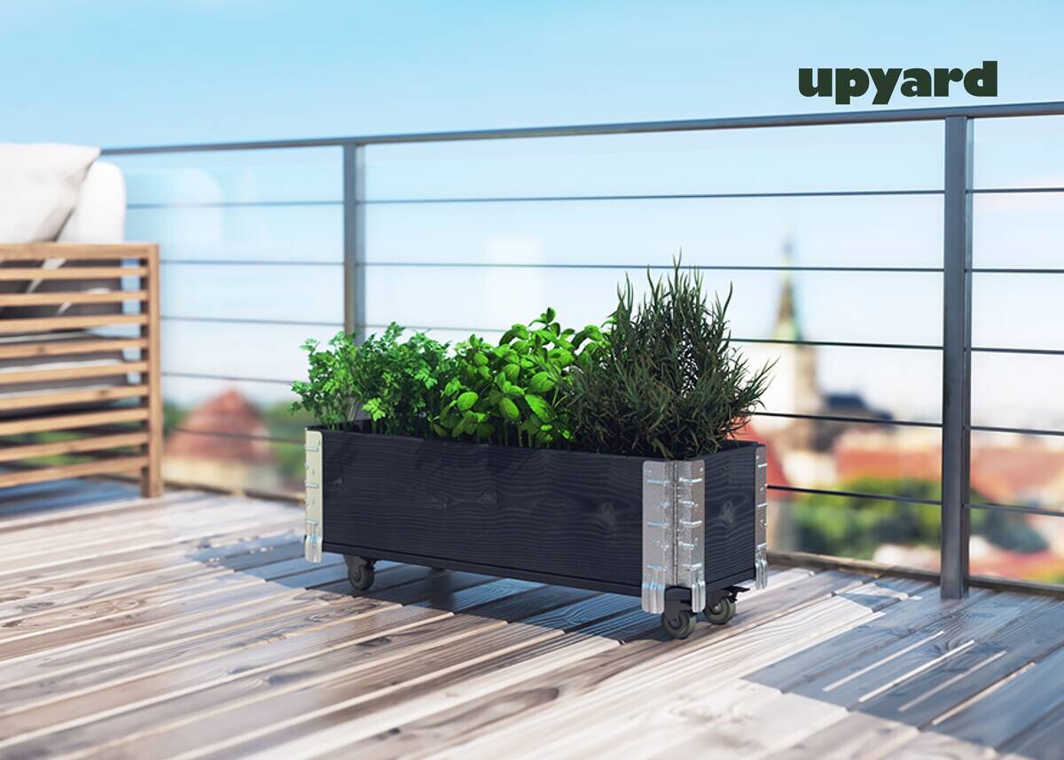 UPYARD Kräuterkasten INDUSTRIAL schwarz Holz B/L: ca. 30x80 cm