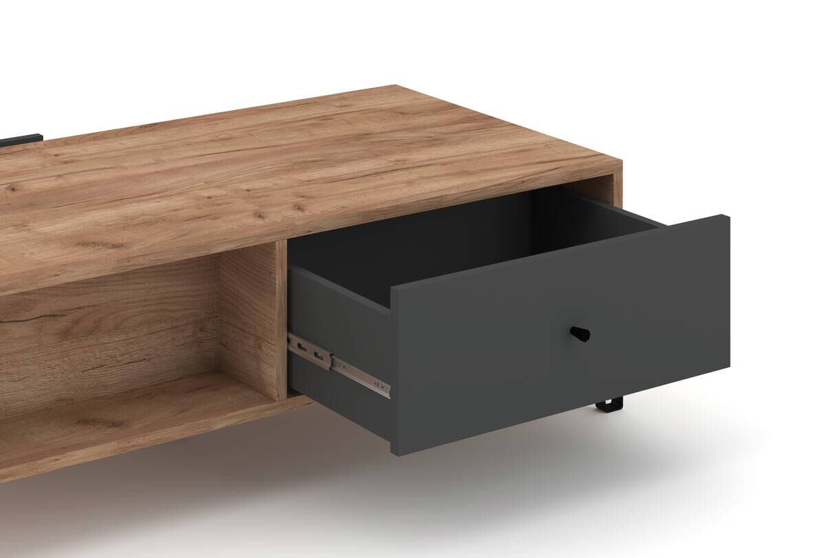 WIPMEB Couchtisch BILBAO Eiche Tabak anthrazit B/H/T: ca. 120x37x60 cm