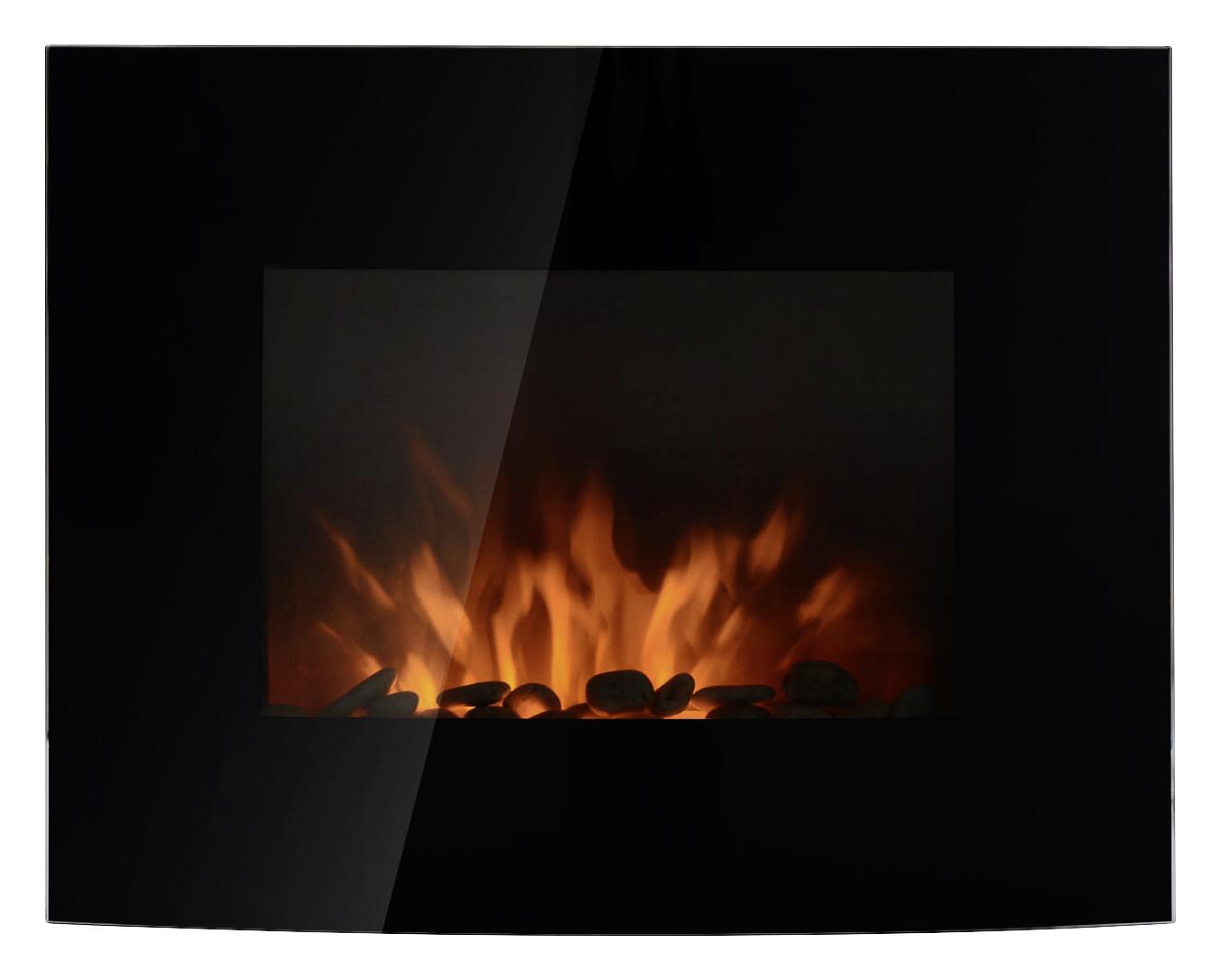 HOMCOM Elektrischer-Kamin  MH820-052 schwarz Metall Glas B/H/T: ca. 88,5x56x13,5 cm ca. 2000 W