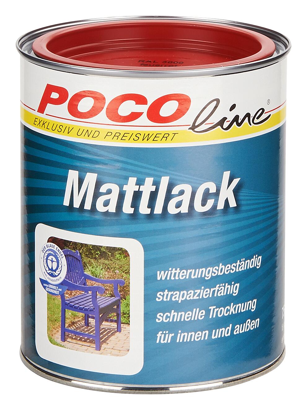 POCOline Acyl Buntlack feuerrot seidenmatt ca. 0,75 l