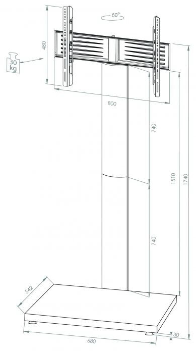 VCM TV-Standfuß TV-Standfuß weiß