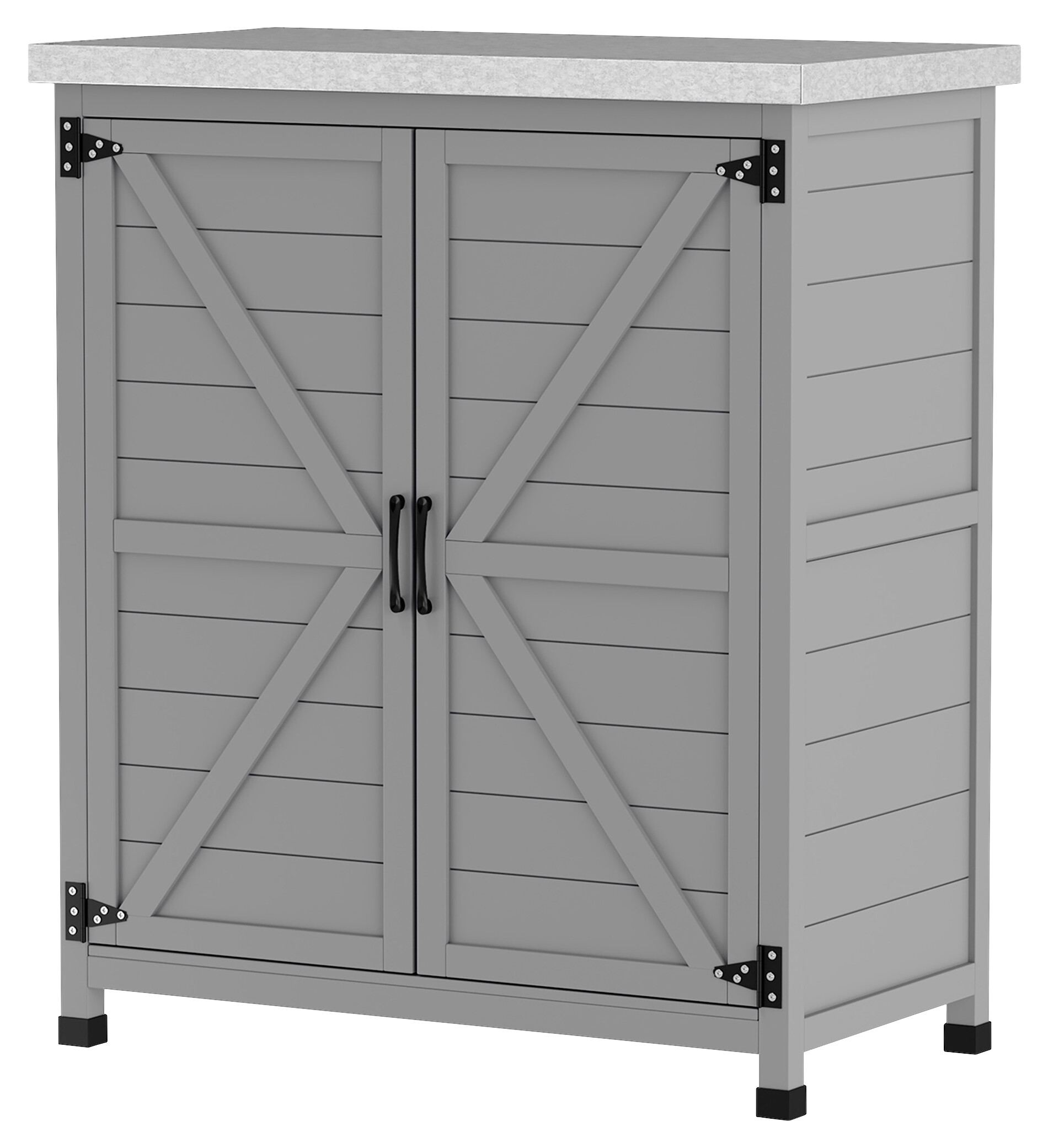 Outsunny Gartenschrank grau Stahl B/H/L: ca. 43x92x79 cm