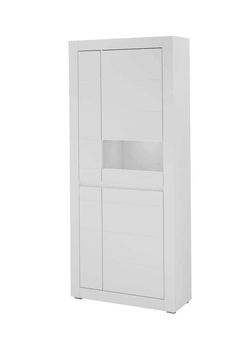 Vitrine Chester weiß matt B/H/T: ca. 85x198x35 cm