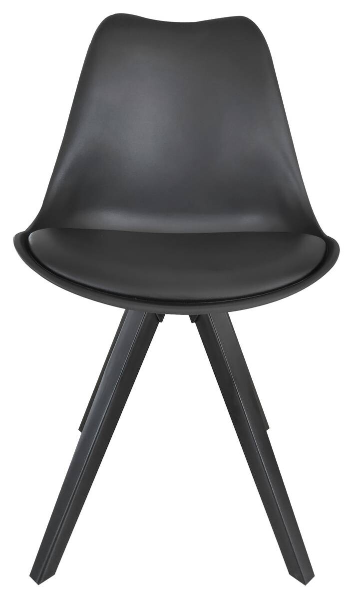 Stuhl KIRA 2er-Set schwarz schwarz schwarz Kunststoff Kunstleder Metall B/H/T: ca. 48x86x55,5 cm