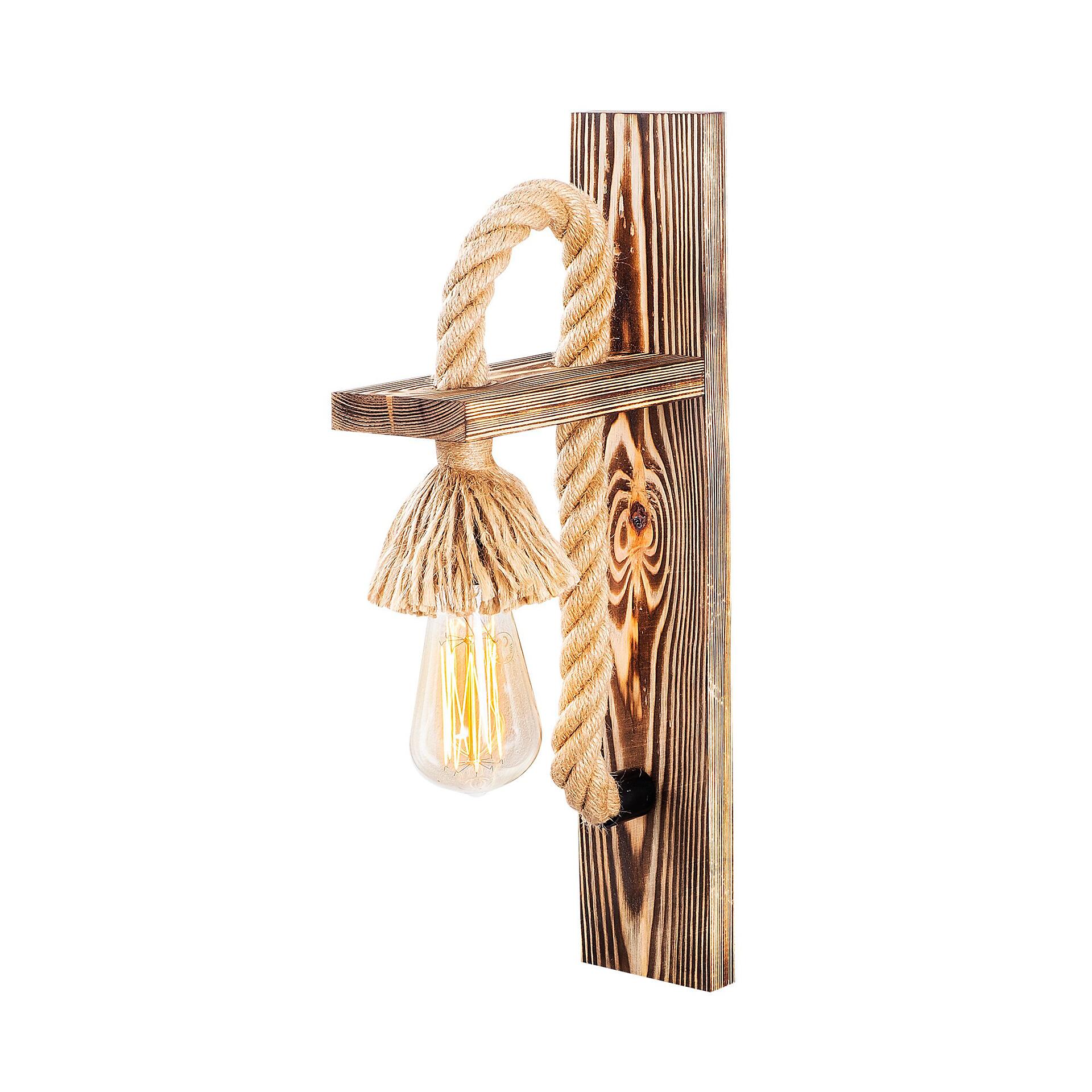 Opviq Wandleuchte Holzoptik Holz B/H/L: ca. 18x45x9 cm E27 1 Brennstellen