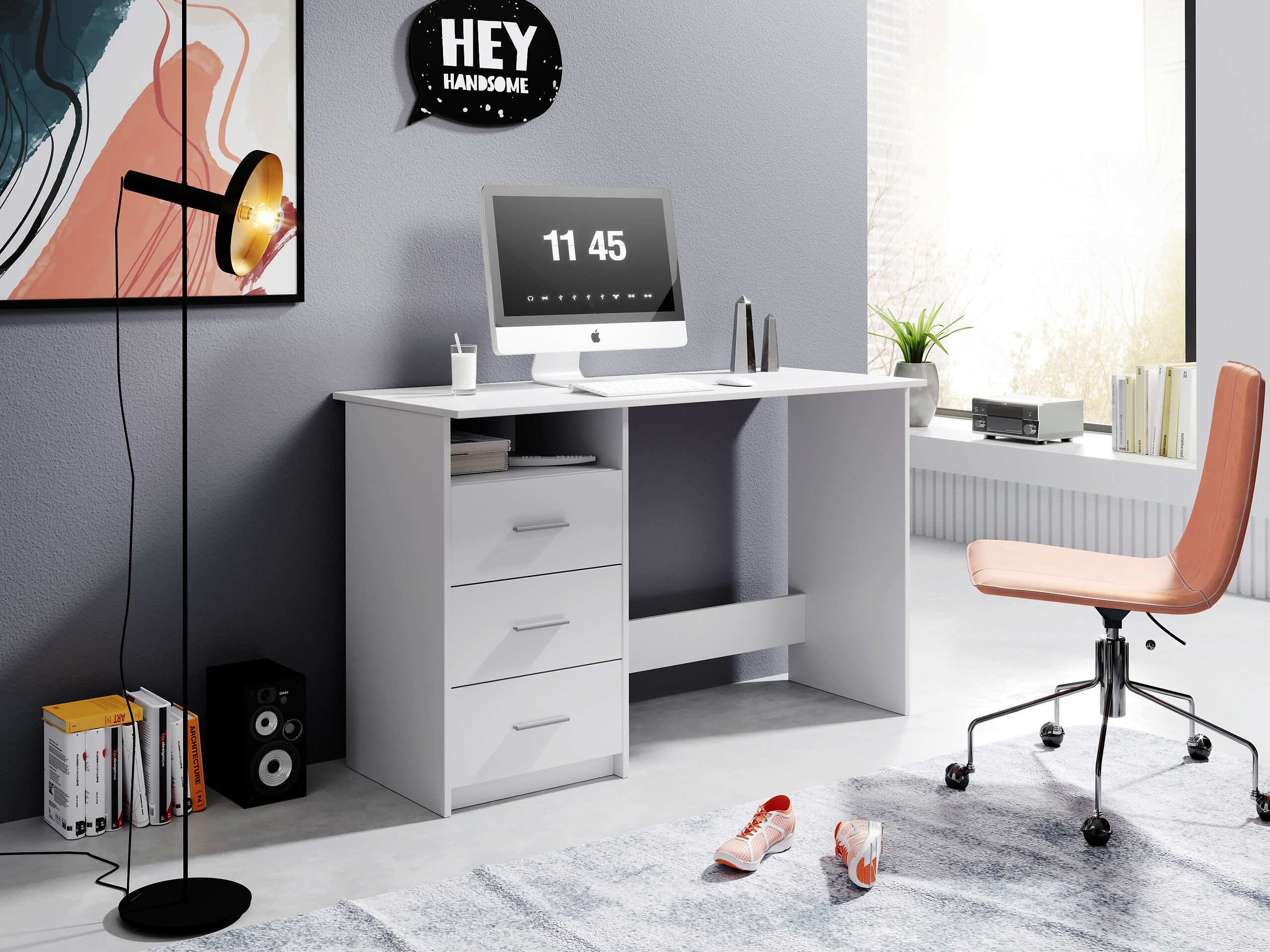 Schreibtisch Adria weiß B/H/T: ca. 123x77x50 cm