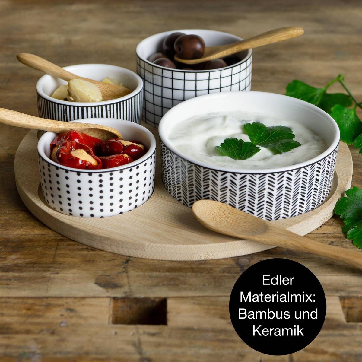 Moritz & Moritz Servierset weiß Keramik