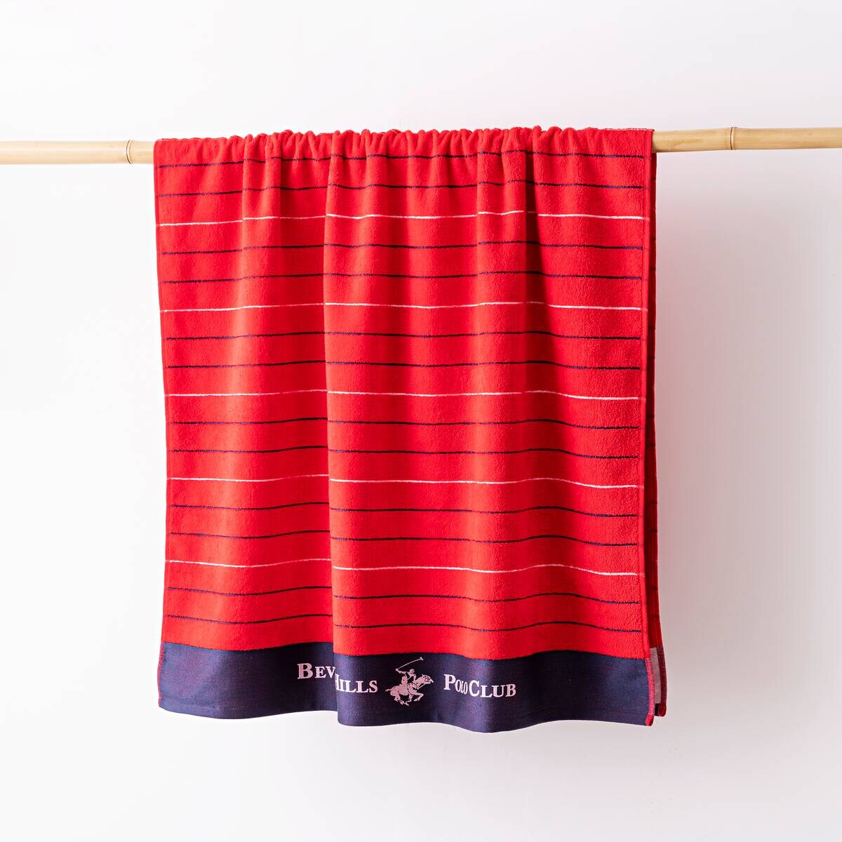 POLO CLUB Strandtuch POLO CLUB rot Baumwolle B/L: ca. 90x160 cm