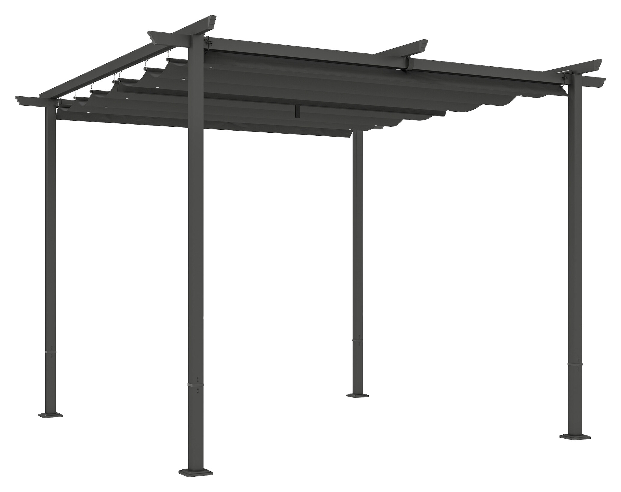 Outsunny Pergola dunkelgrau Metall B/H/L: ca. 300x227x300 cm