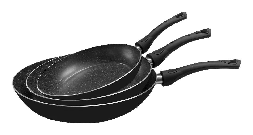 SAN IGNACIO Pfannenset Land poniente schwarz Aluminium 3 tlg.