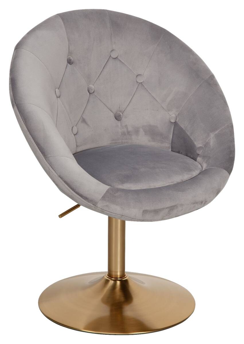 Wohnling Sessel grau gold Stoff Eisen