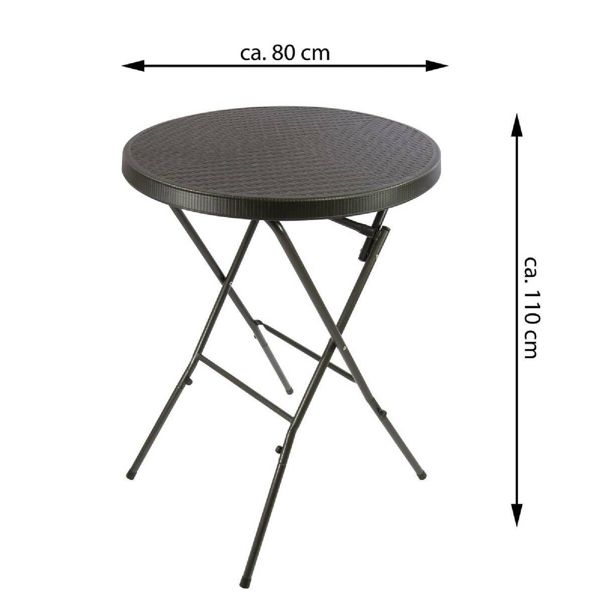 VCM Stehtisch schwarz Kunststoff H/D: ca. 110x80 cm