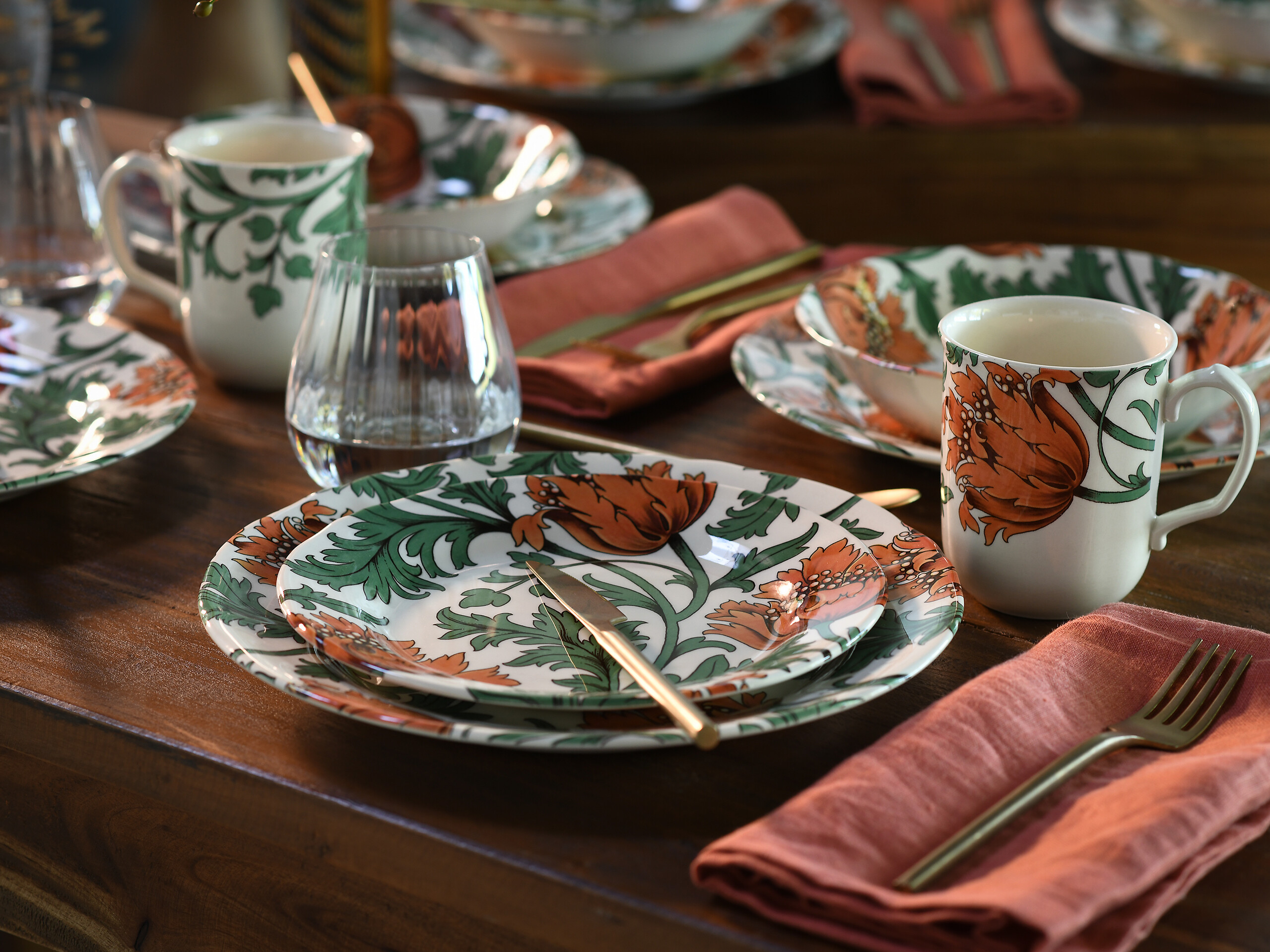 CreaTable Kombiservice Florentina rot Steingut 16 tlg.