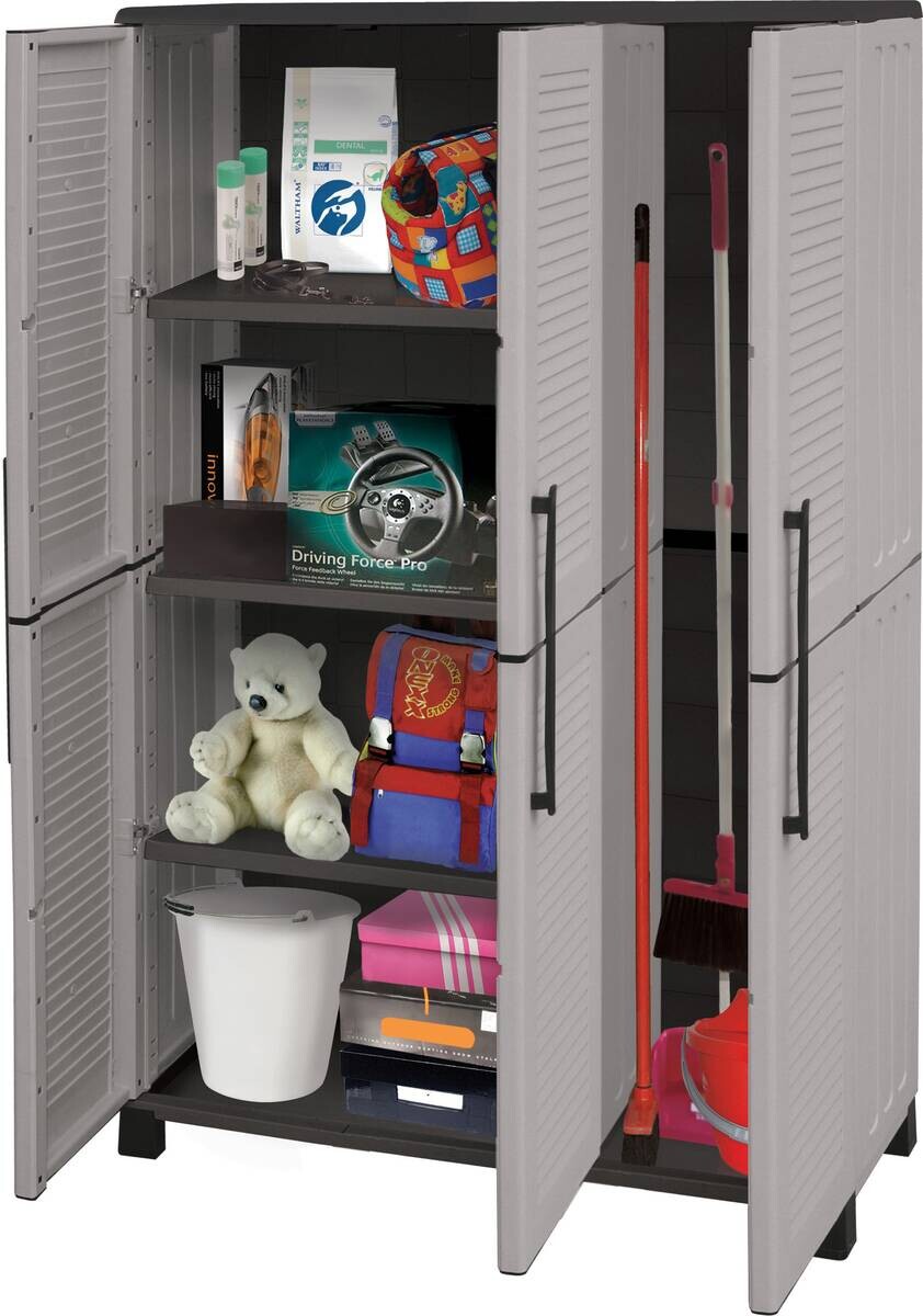 Linea Family Kunststoffschrank Family grau Kunststoff B/H/T: ca. 102x169x37 cm