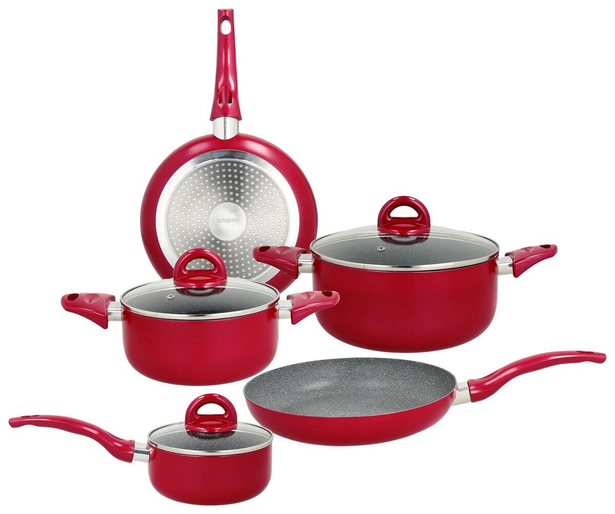 TOGNANA Topfset rot Aluminium 8 tlg.