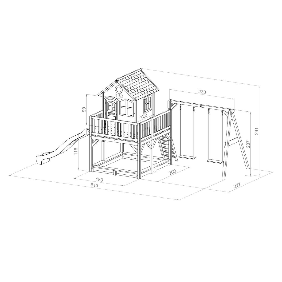 AXI Spielhaus Liam braun B/H/L: ca. 613x291x277 cm