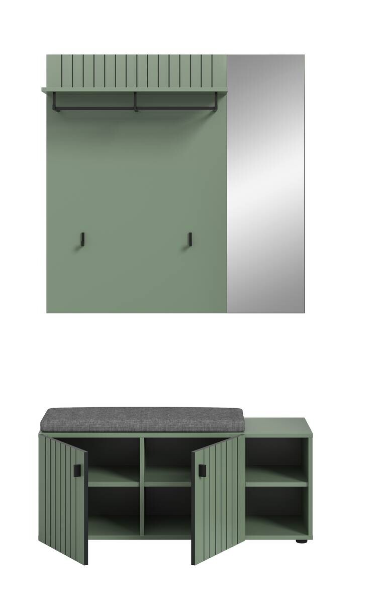 Garderobenset STATION grün B/H/T: ca. 106x192x37 cm