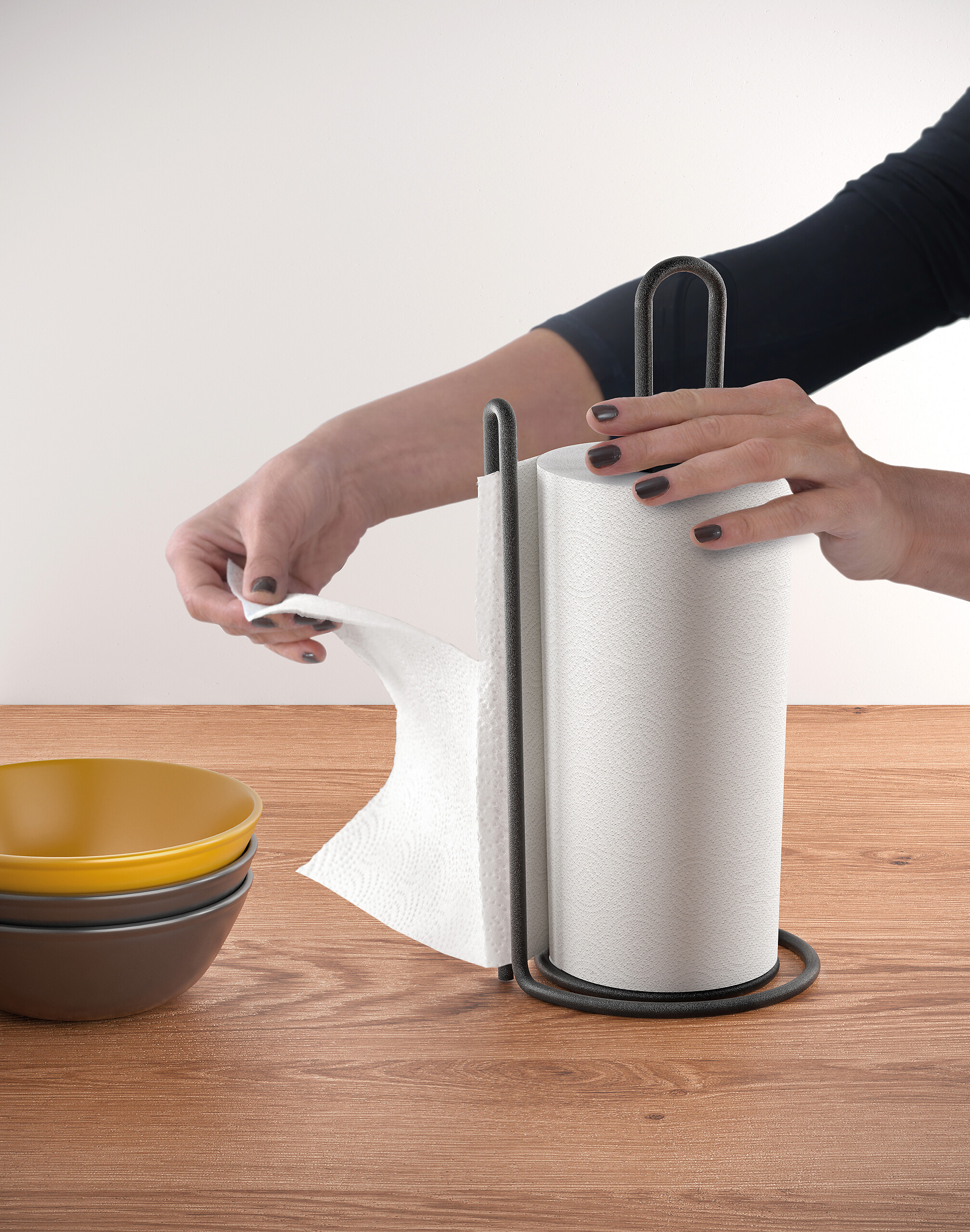 Metaltex Küchenrollenhalter MyRoll Lava schwarz Metall B/H/L: ca. 14x32x16 cm Metaltex Küchenrollenhalter MyRoll Lava schwarz Metall B/H/L: ca. 14x32x16 cm