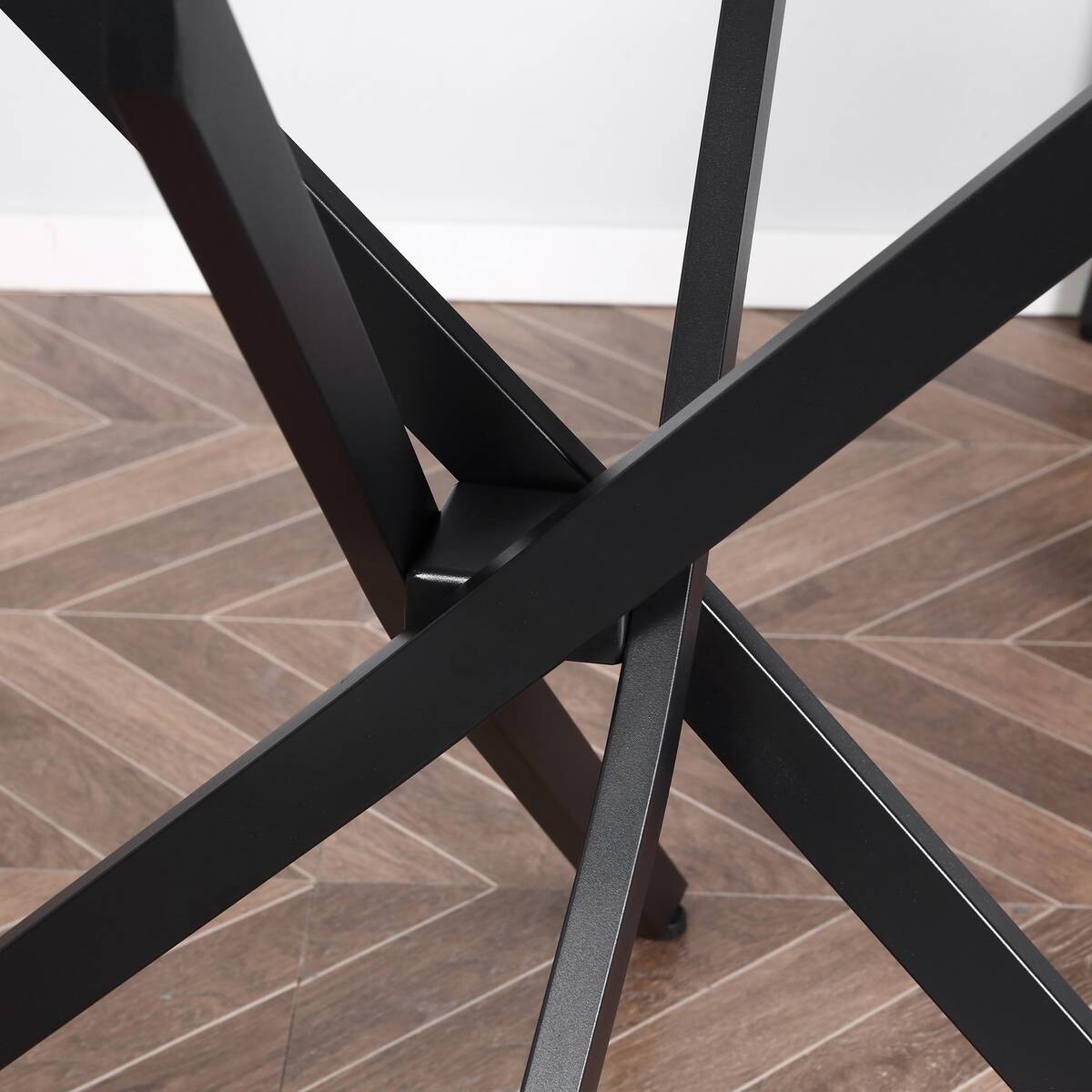 Beistelltisch 839-079 schwarz Glas Stahl B/H/T: ca. 80x75x80 cm