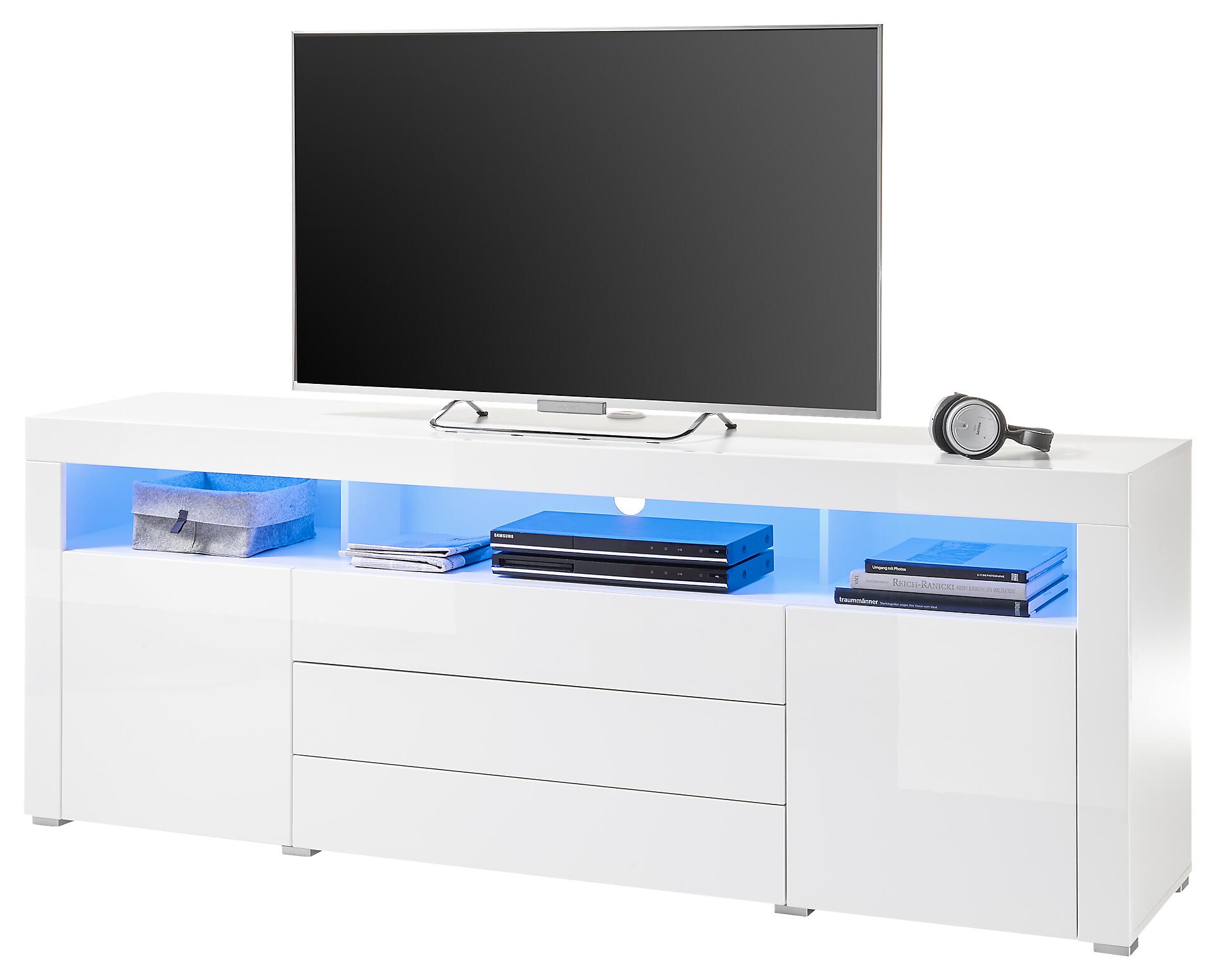 TV-Highboard Goal weiß Hochglanz B/H/T: ca. 200x74x44 cm