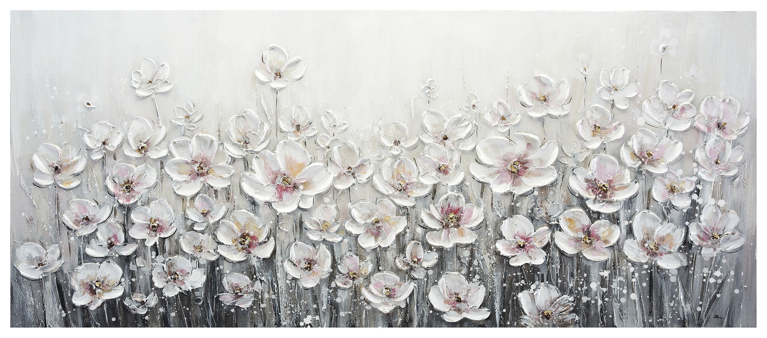 Ölgemälde Blumen B/H: ca. 140x60 cm