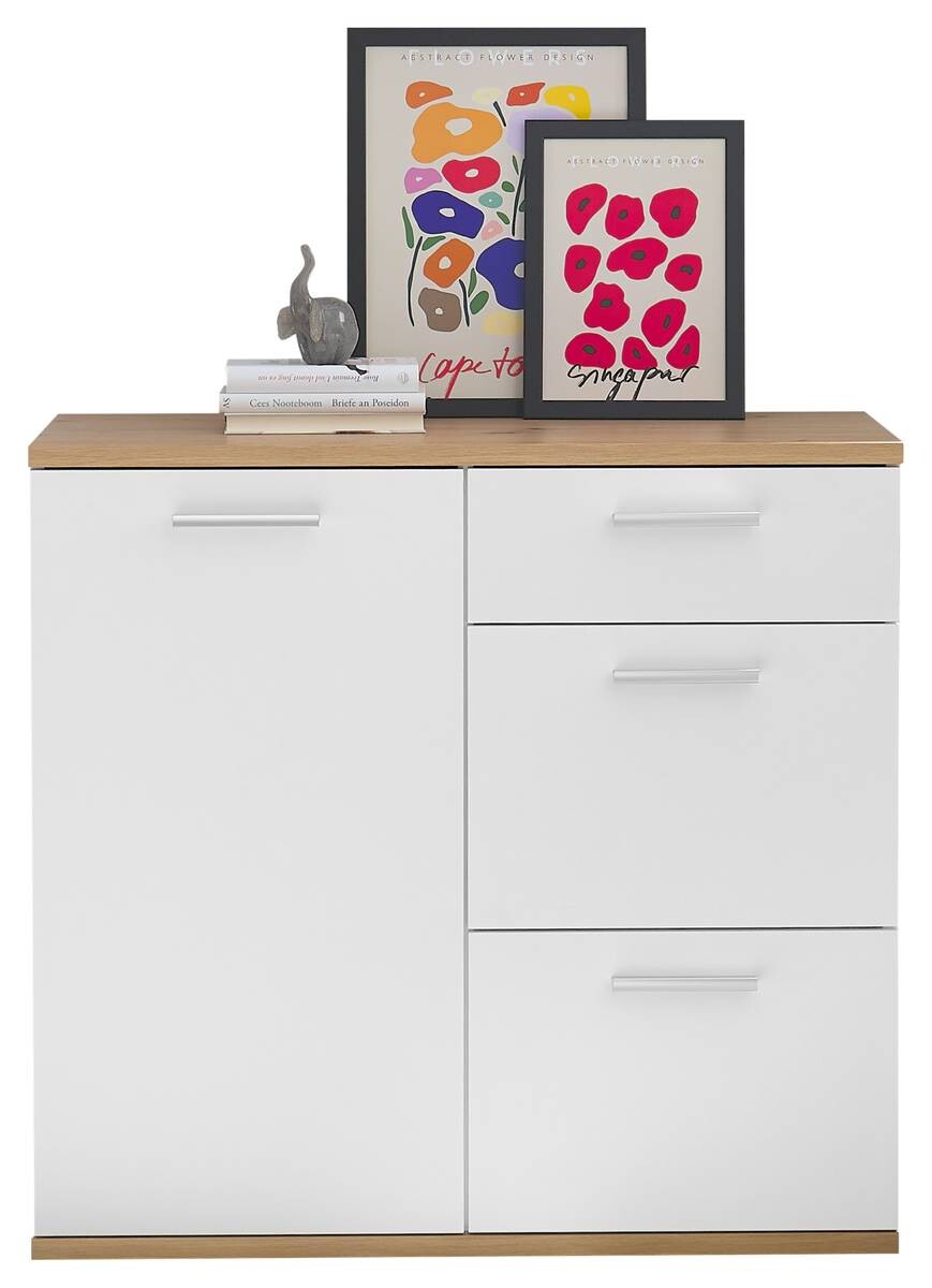 Kommode BC 1035 weiß Eiche Artisan Nachbildung B/H/T: ca. 96x86x38 cm