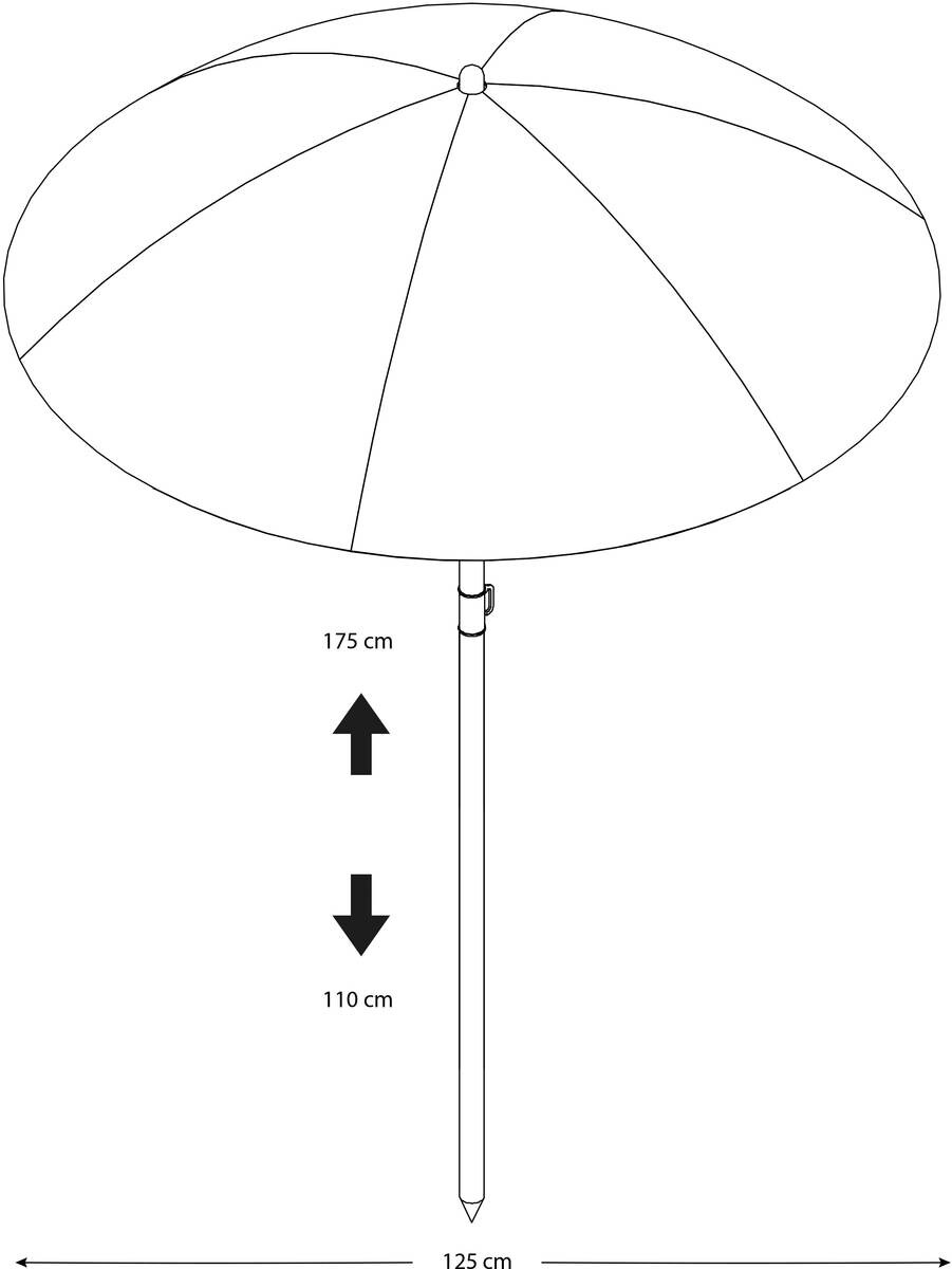 AXI Sonnenschirm blau Kunststoff H/D: ca. 175x125 cm