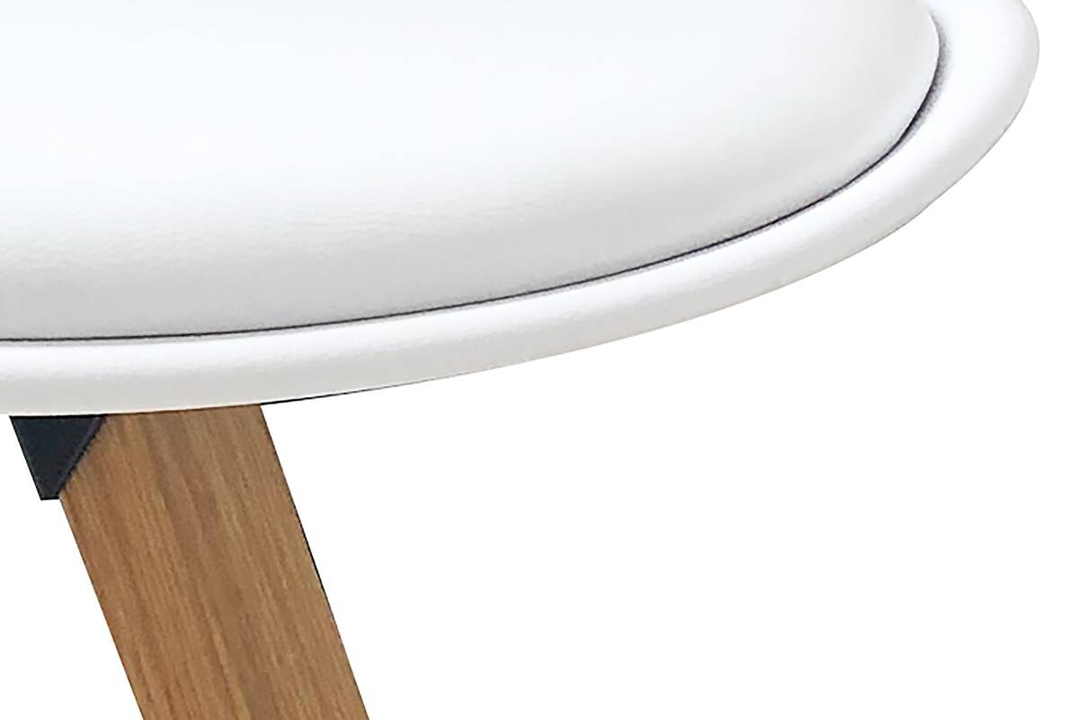 Stuhl KIRA 2er-Set weiß weiß Eiche Kunststoff Kunstleder Metall B/H/T: ca. 48x86x55,5 cm