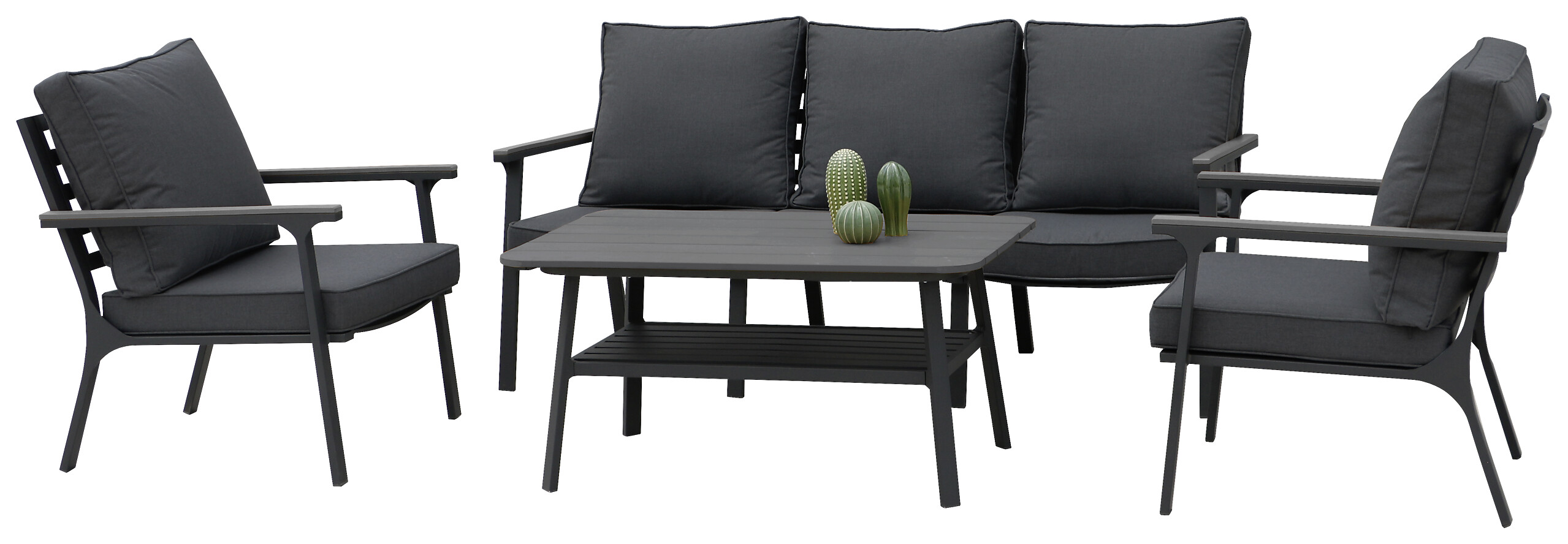 Acamp Loungeset Samos anthrazit Aluminium B/H/L: ca. 81x81x180 cm