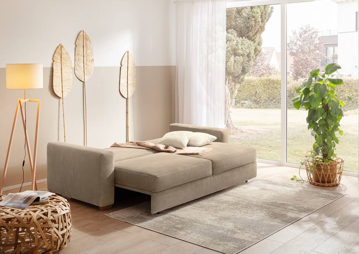 Schlafsofa taupe Polyester B/H/T: ca. 237x90x104 cm