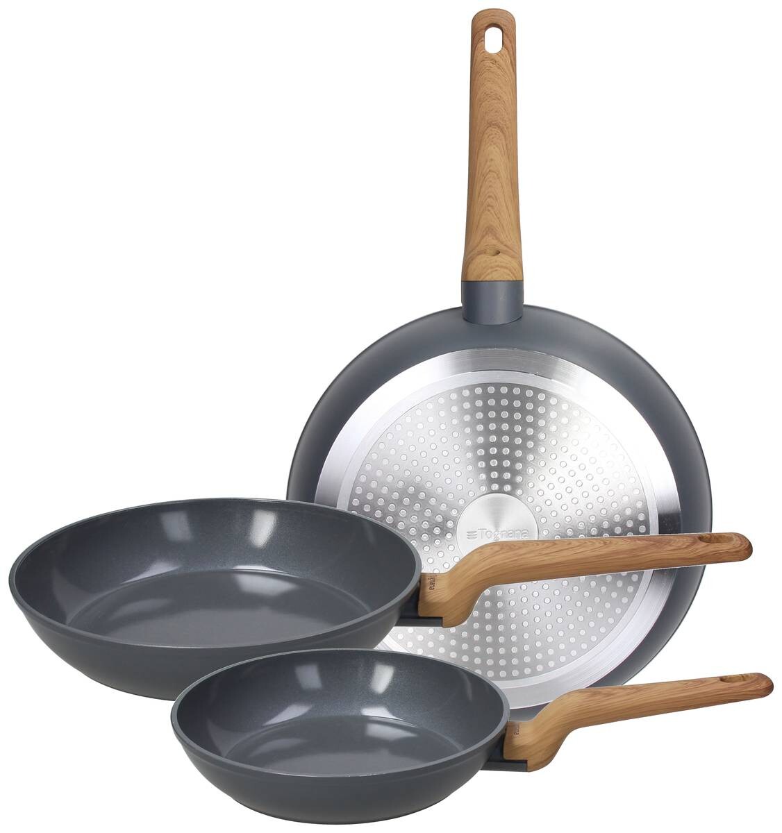 TOGNANA Pfannenset Care Grey grau Aluminium 3 tlg.
