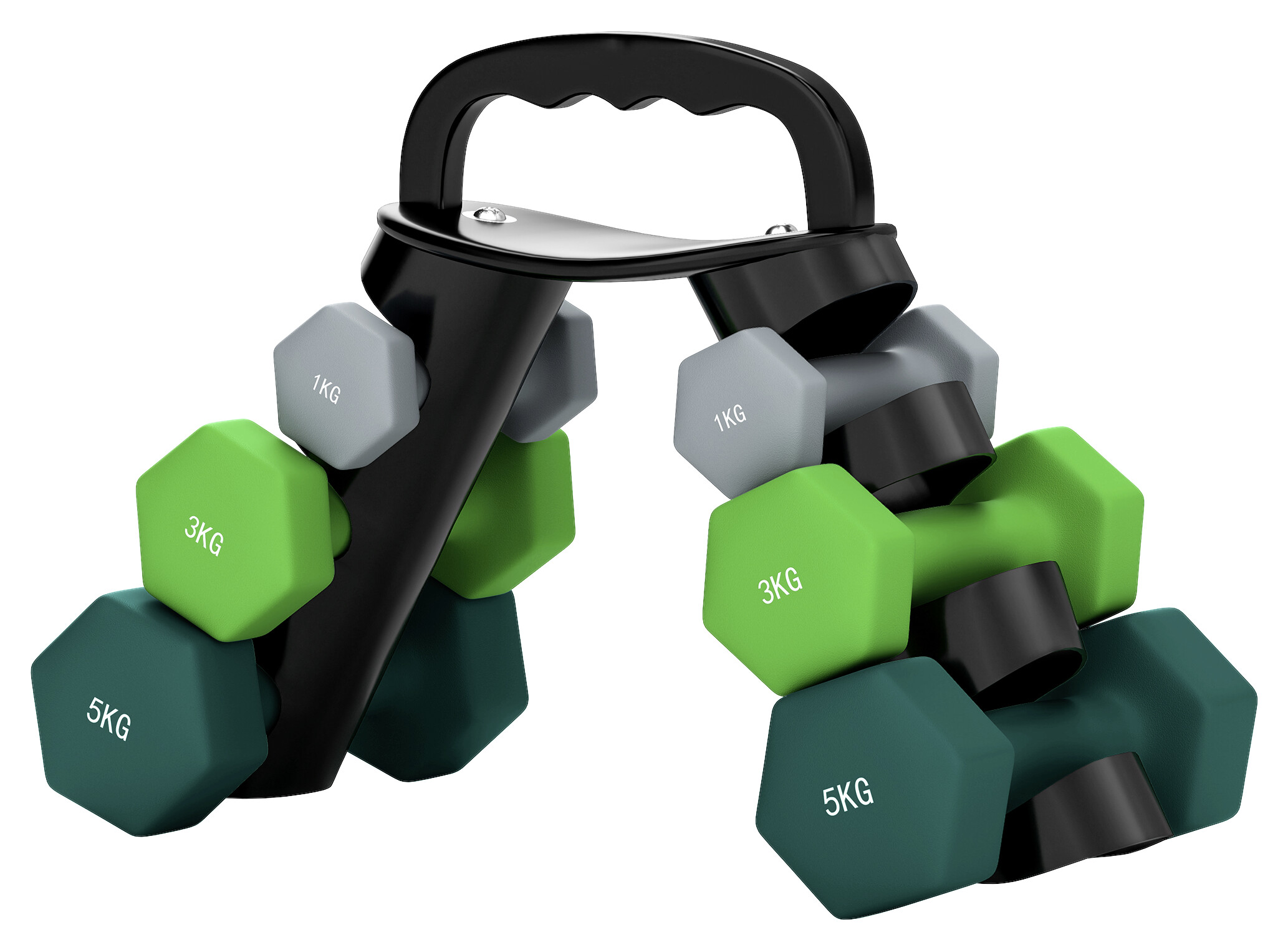 SPORTNOW Hantelset mehrfarbig Kunststoff B/H/L: ca. 10x30x42 cm