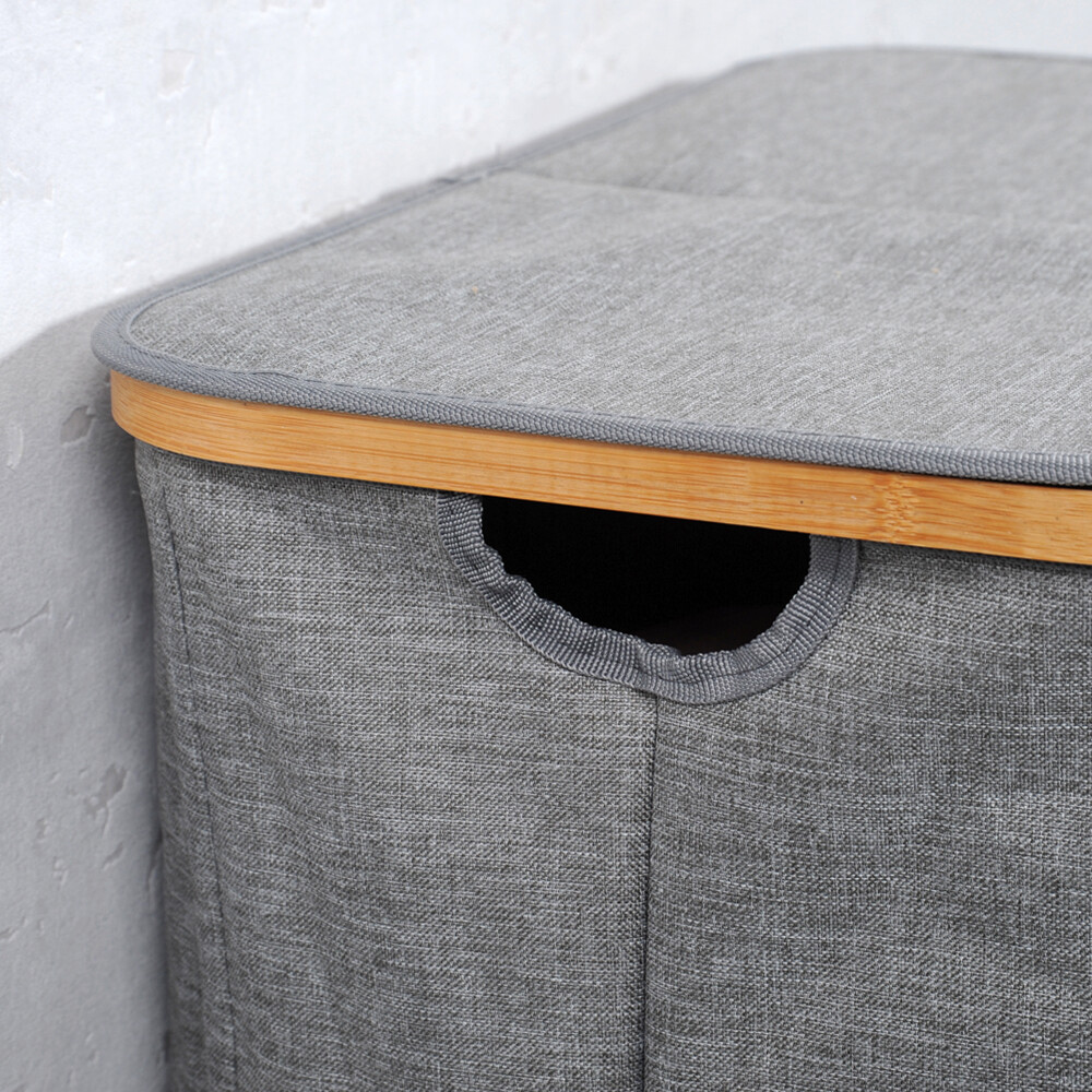 Kesper Wäschesammler grau Polyester B/H/T: ca. 54,5x50x33 cm