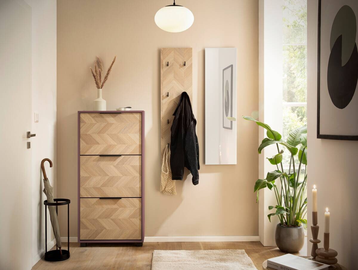 Schuhkipper Piazza, 3er mauve B/H/T: ca. 59,8x124,5x19,55 cm