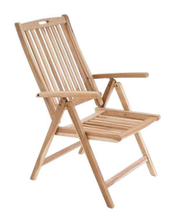 VCM Gartenstuhl braun Teakholz B/H/T: ca. 56x110x75 cm