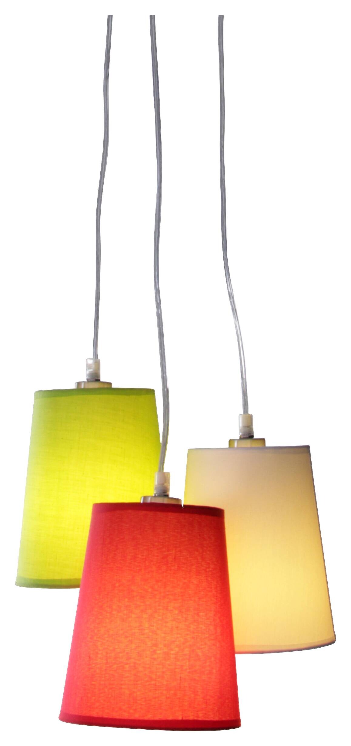 Näve Leuchten Pendelleuchte 6058761 multicolor Textil Kunststoff B/H/T: ca. 15x160x15 cm E14 3 Brennstellen