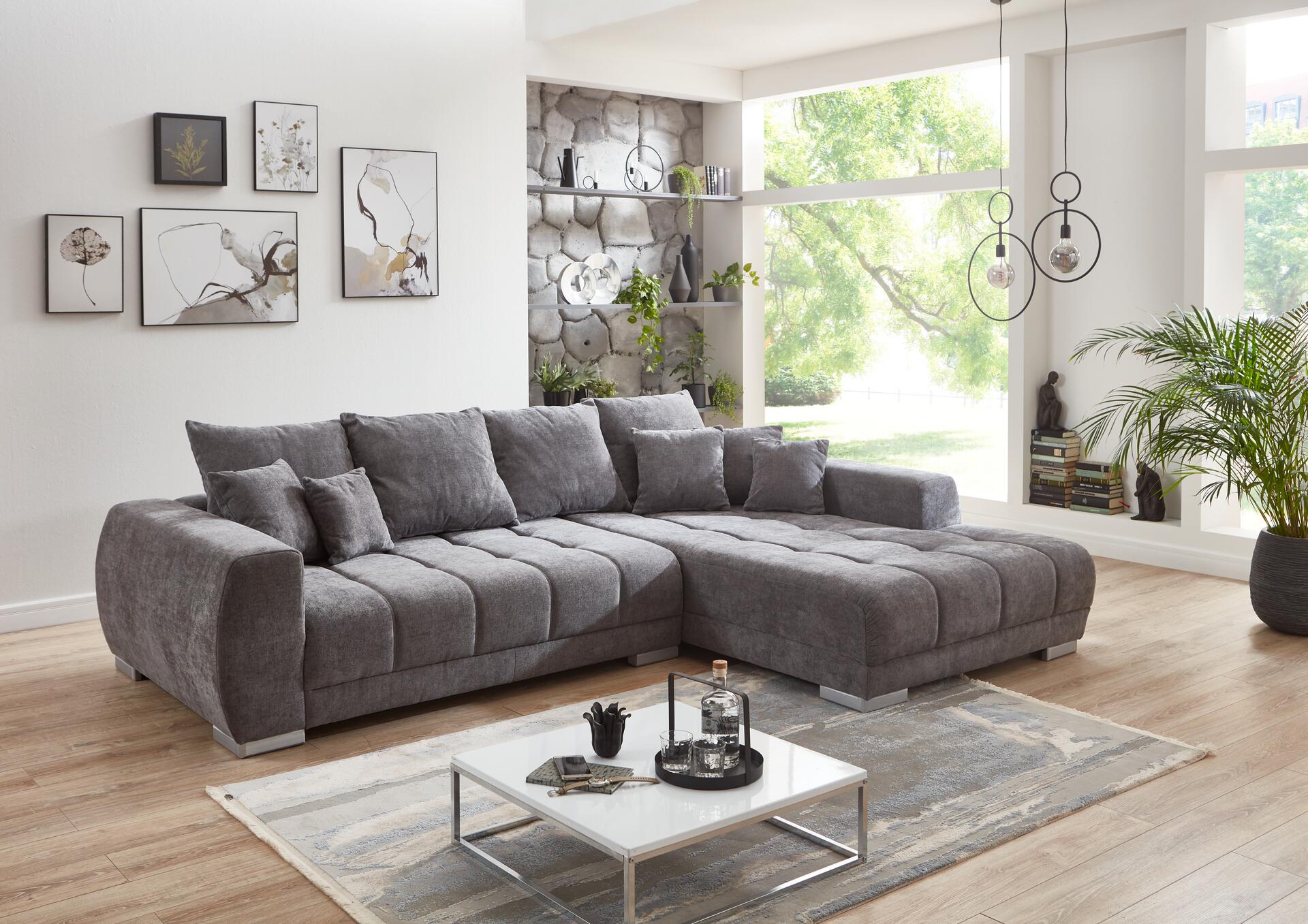 Ecksofa grau B/H/T: ca. 300x86x215 cm