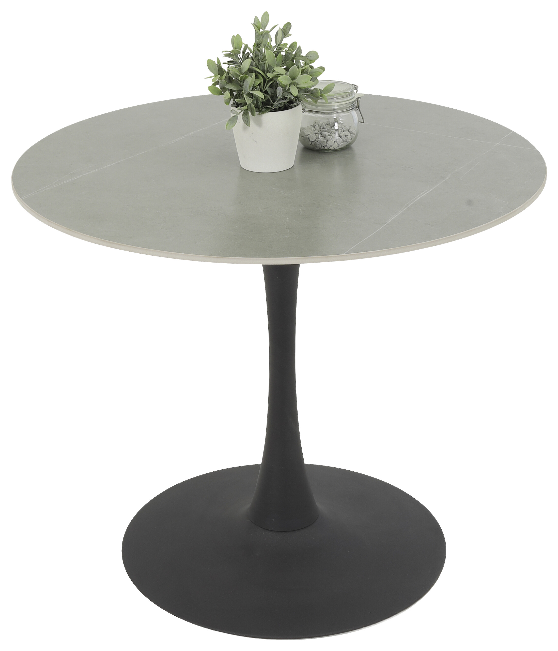 Esstisch Paola I Marmoroptik grau anthrazit H/D: ca. 75x90 cm