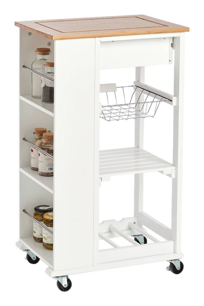 Zeller Küchenrollwagen weiß MDF B/H/L: ca. 50x86,5x37 cm