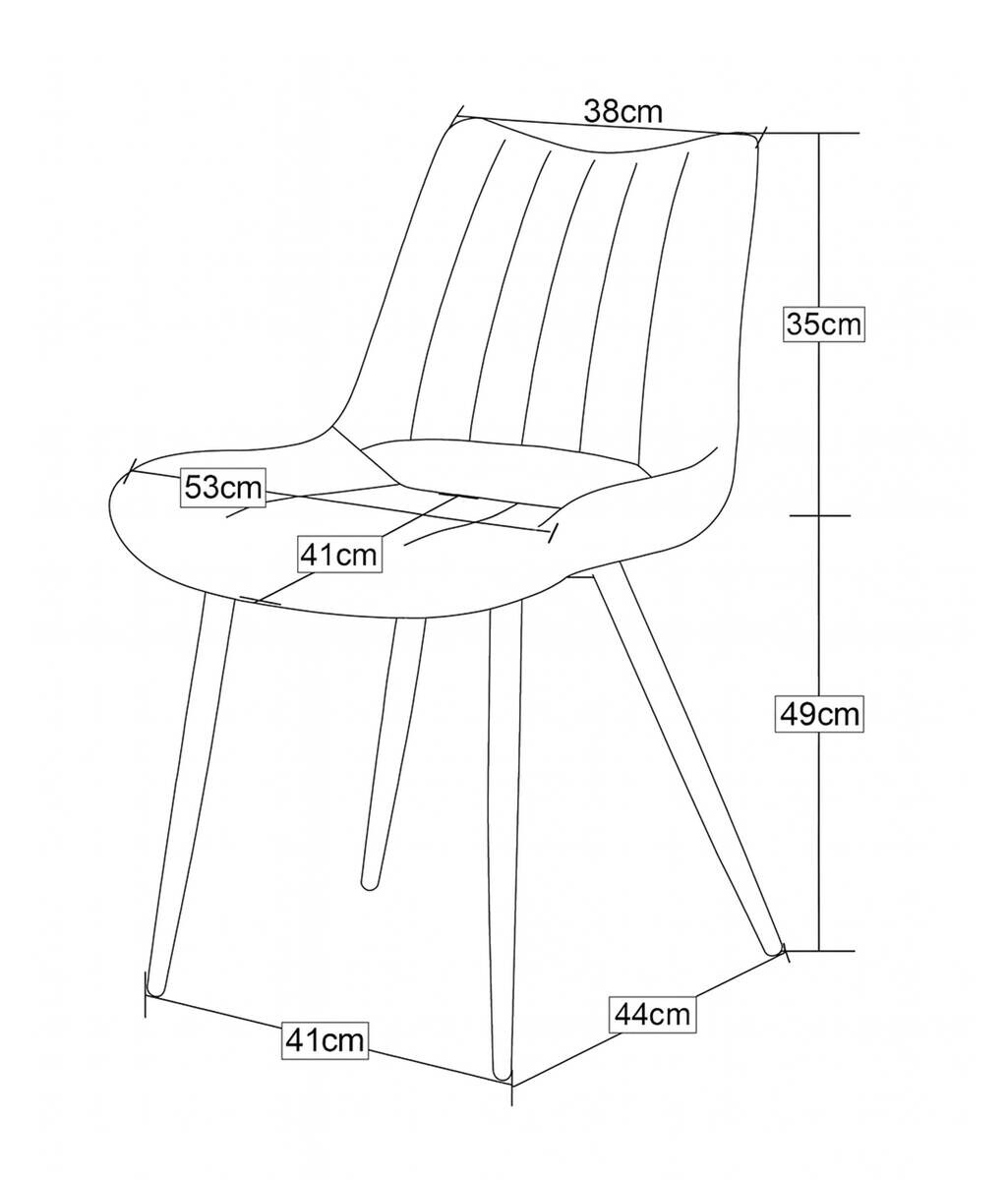 Stuhl LOTTA, 2er Set creme Webstoff B/H/T: ca. 53x86x59 cm