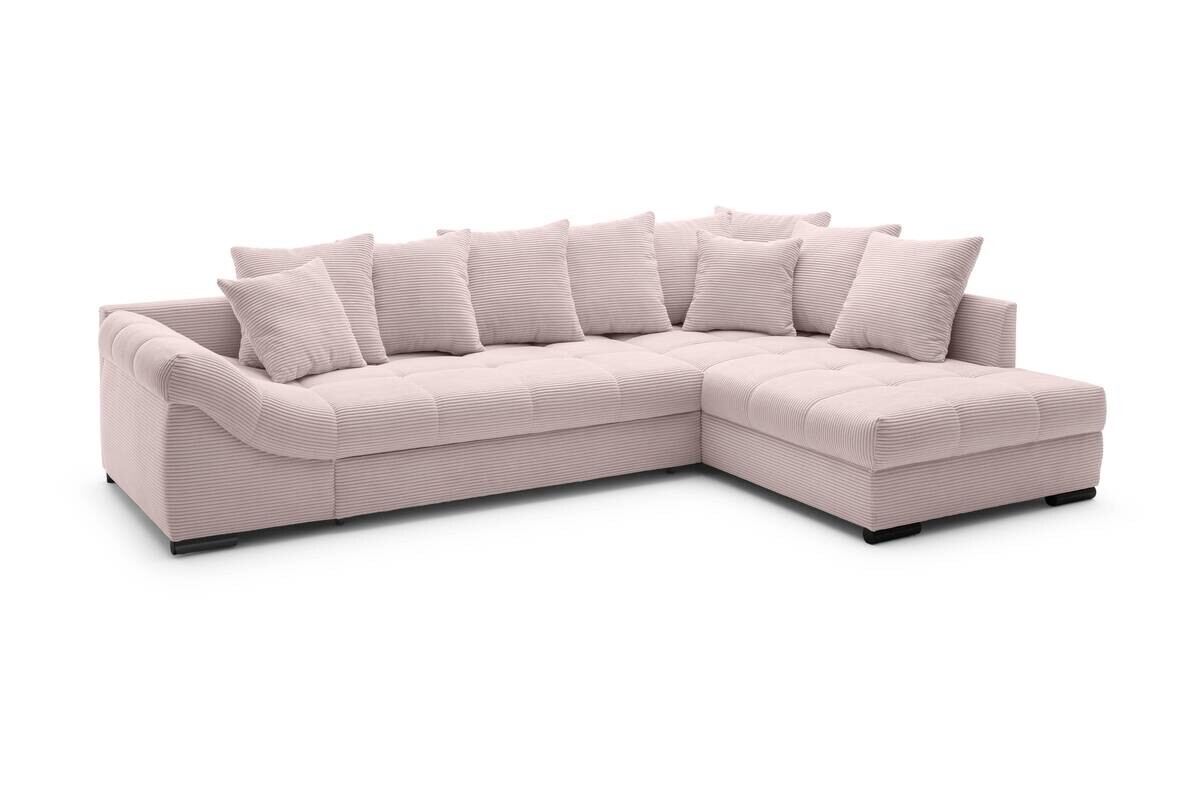 Ecksofa mit Bettfunktion altrosa Microfaser B/H/T: ca. 303x88x202 cm