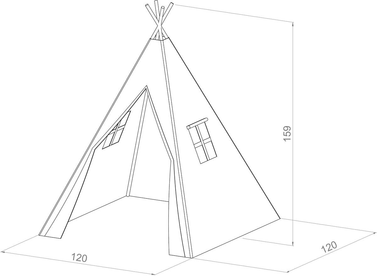Sunny Kinder Tipi-Zelt Alba B/H/L: ca. 120x160x120 cm