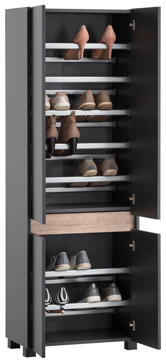 Schuhschrank Cosmo anthrazit B/H/T: ca. 56,9x164,5x33 cm