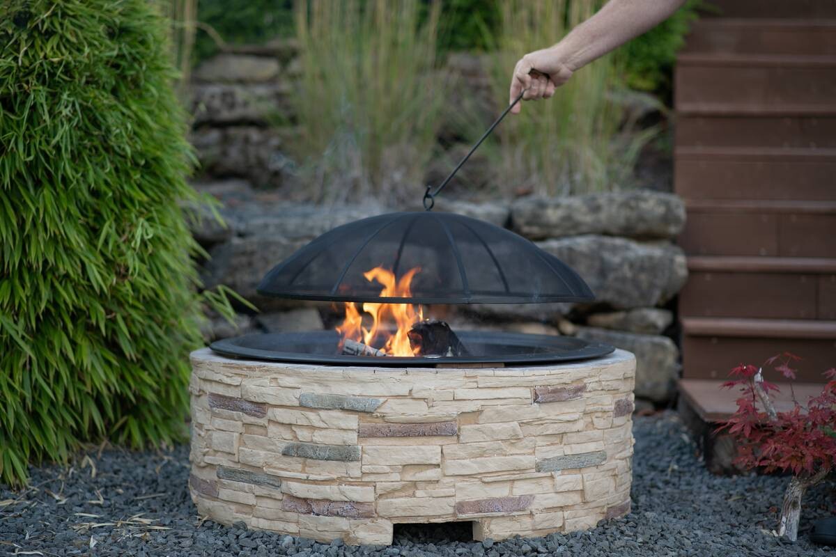 Westmann Feuerstelle stein Aluminium H/D: ca. 51x90 cm