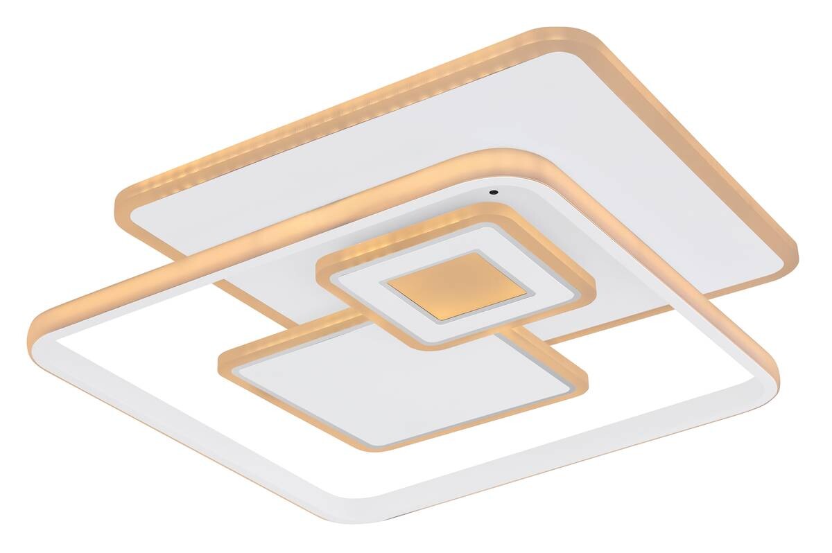 GLOBO Deckenleuchte weiß Metall Aluminium Acryl B/H/T: ca. 50,3x6x50,3 cm 1 Brennstellen